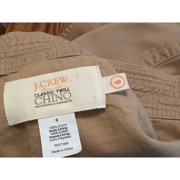 J Crew Chino Blazer Jacket Beige Button Front Flap Pockets 100% Cotton Classic 6 - Picture 6 of 11
